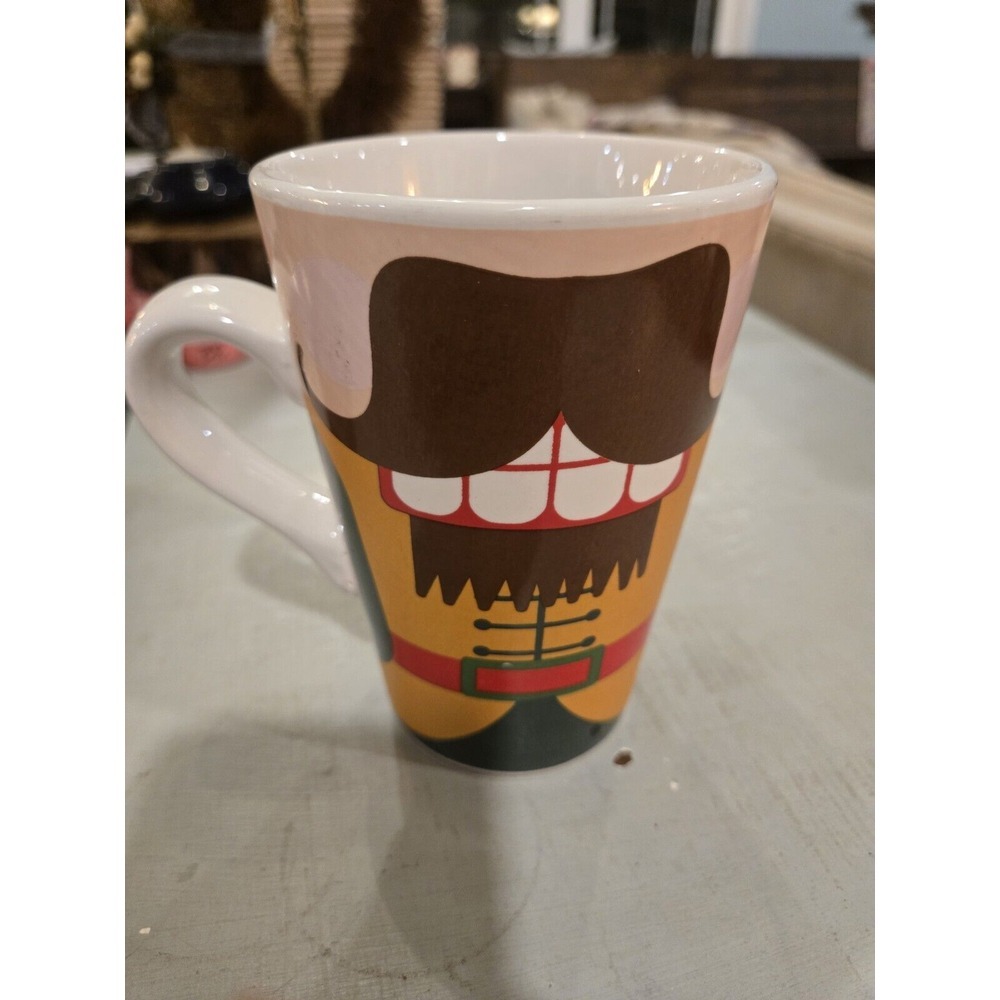 VINTAGE Nutcracker Mustache Teeth‎ Suit Cute Ceramic Mug Christmas EUC W1